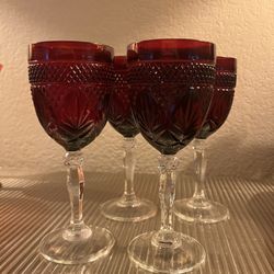 Vintage Red Goblets 