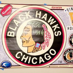 CHICAGO BLACKHAWKS Fathead - Classic Team Wall Logo Graphic - Huge 38” x 38” NEW