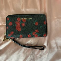 Michael Kors Black With Red Rose Detail And Gold Hardware 