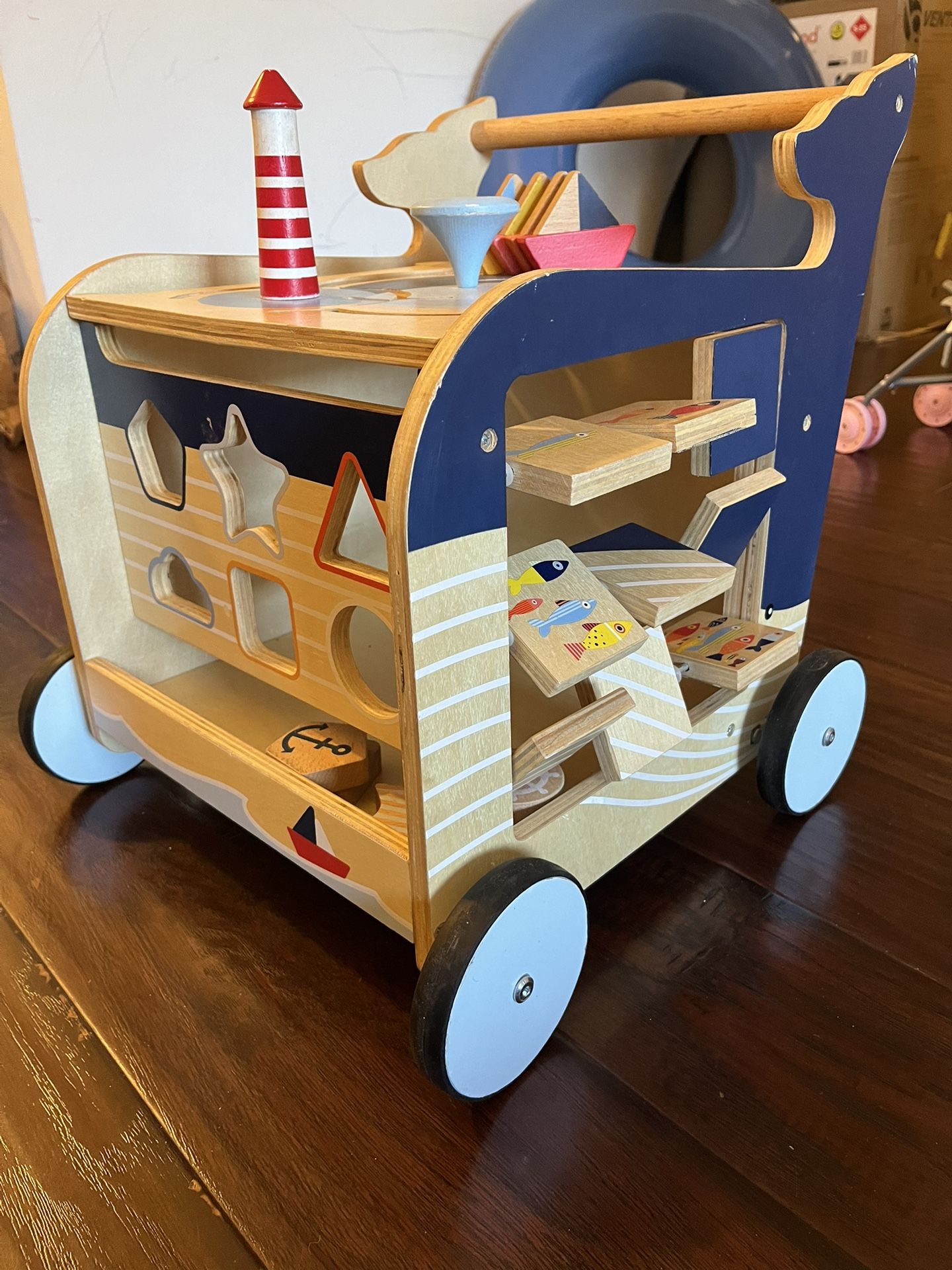 Wooden Whale Baby Walker and Activity Center