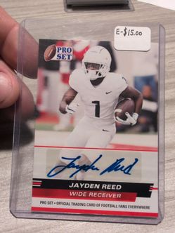 Jayden reed autographed football card