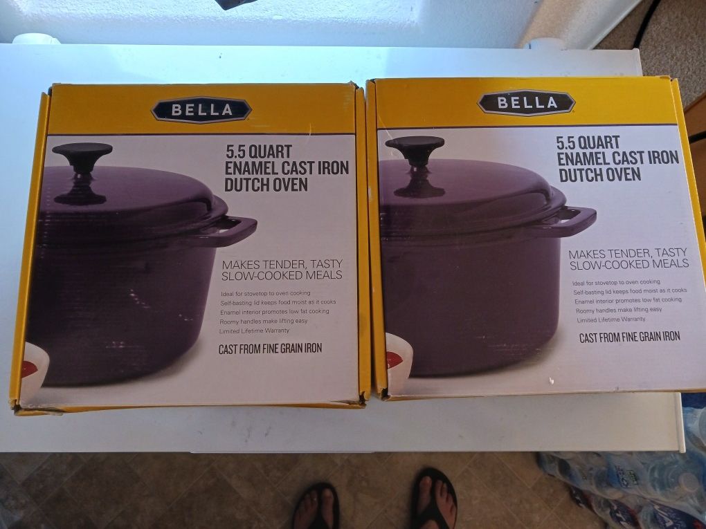 Enamel Cast Iron Dutch Oven, 5.5 Quart, $40.