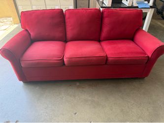 Serta, comfort, convertible, red sleeper sofa
