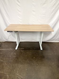 Brown/White Standing Electric Desk