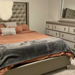 CHARCOAL GREY leather Bed 🛌 😍