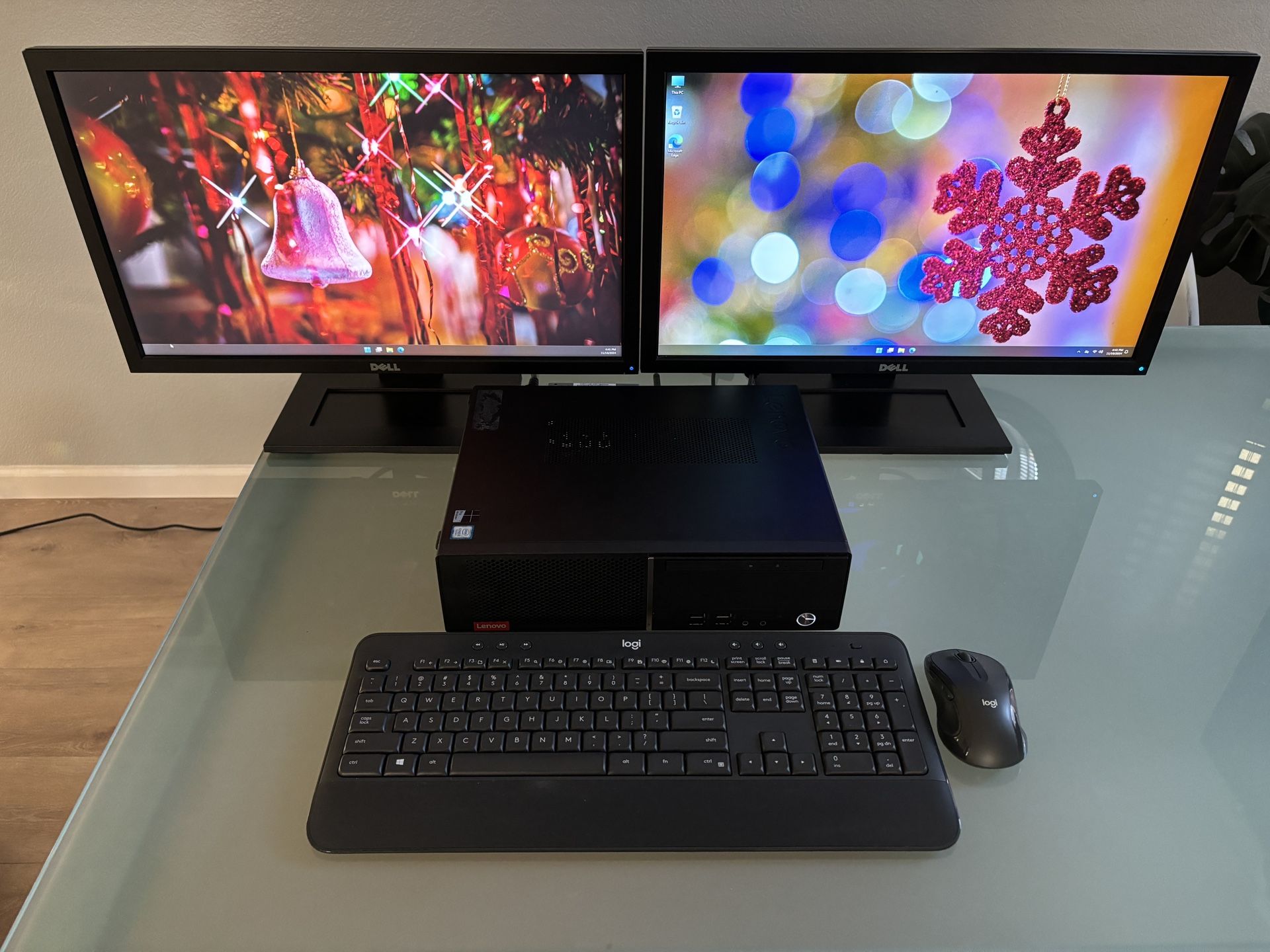 Lenovo PC Intel i5-7400 16GB RAM 240GB SSD Windows 11 Pro w/dual Dell 23” Monitors