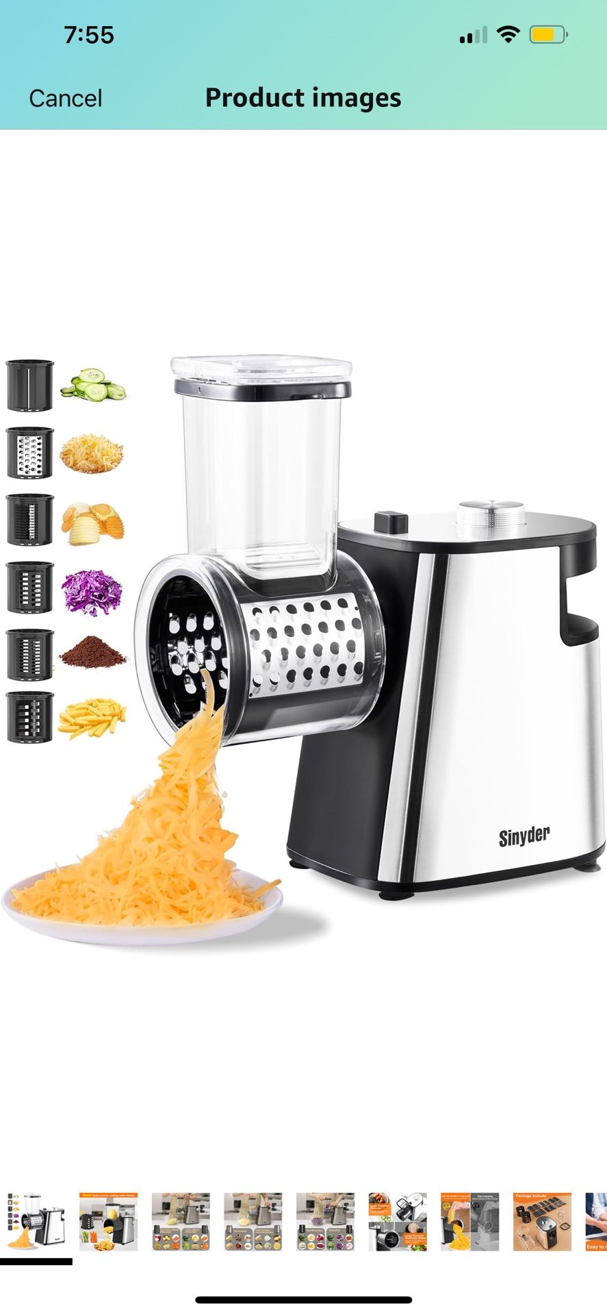 Electric Cheese Grater Upgraded, Salad Maker Machine with 6 Different Shapes of Blades.400W Cheese Shredder,Electric Slicer,Electric Salad Machine for