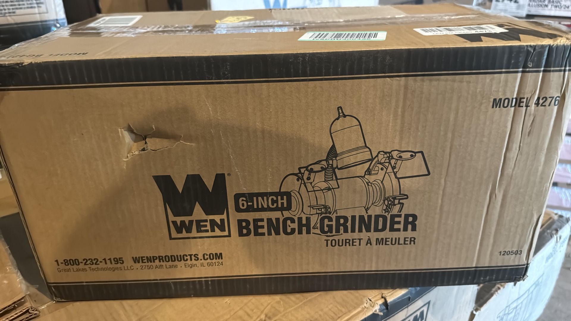WEN BG4276 2.1-Amp 6-Inch Bench Grinder with Flexible Work Light