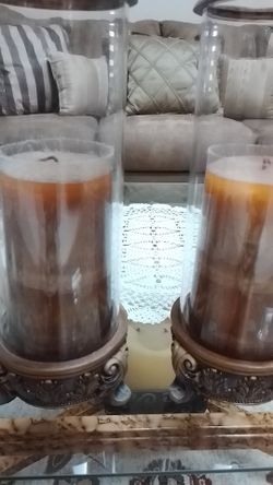 Candle holders with candles