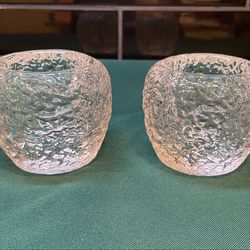 Vintage Simon Pearce “ Love your Brain “ tea light holders