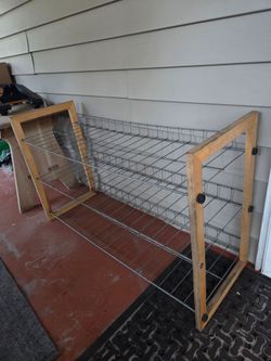3-Tier Wood and Wire Shoe Rack