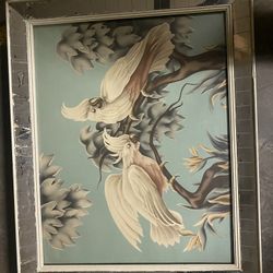 Original 1950s Art Deco mirror Framed Art. 