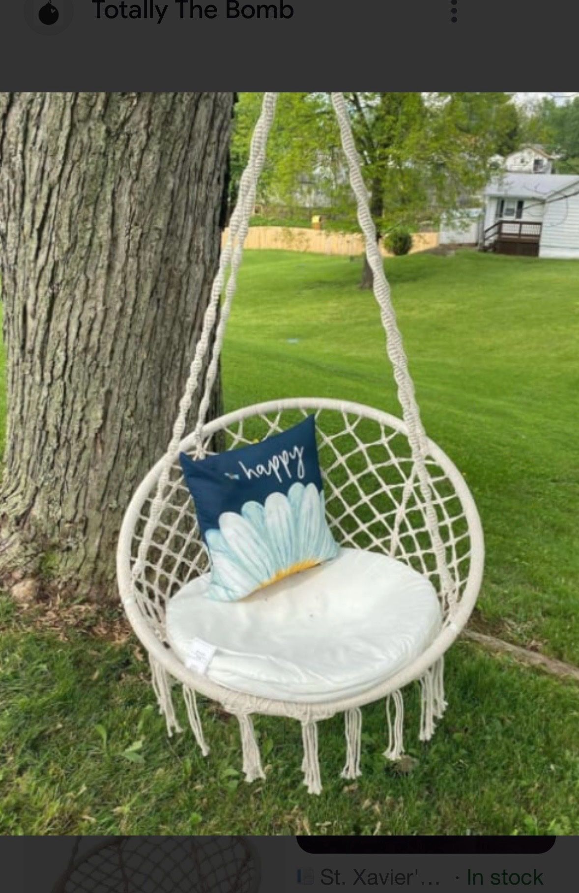 Boho Hanging Rope Swing/Chair Round NEW