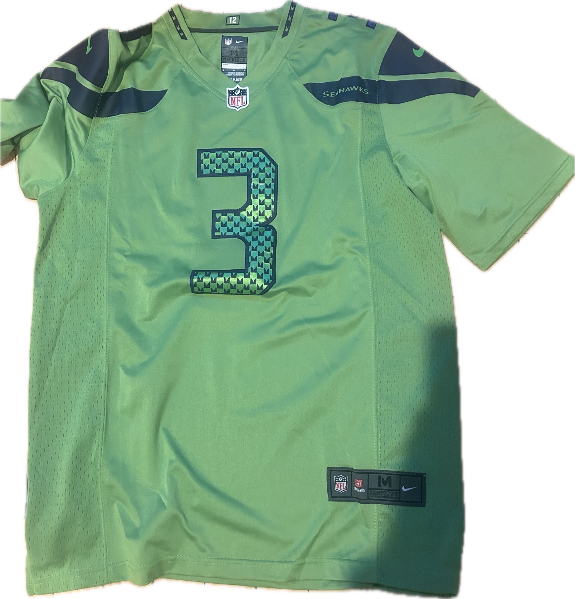 Nike NFL Seahawks #3 Russell Wilson Neon Green Alternate Jersey Size M