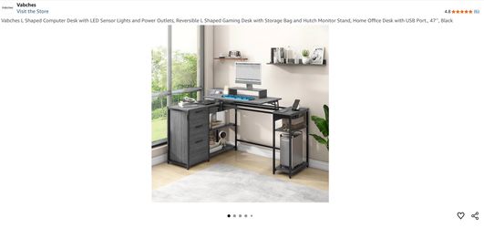 Vabches L Shaped Computer Desk 47"