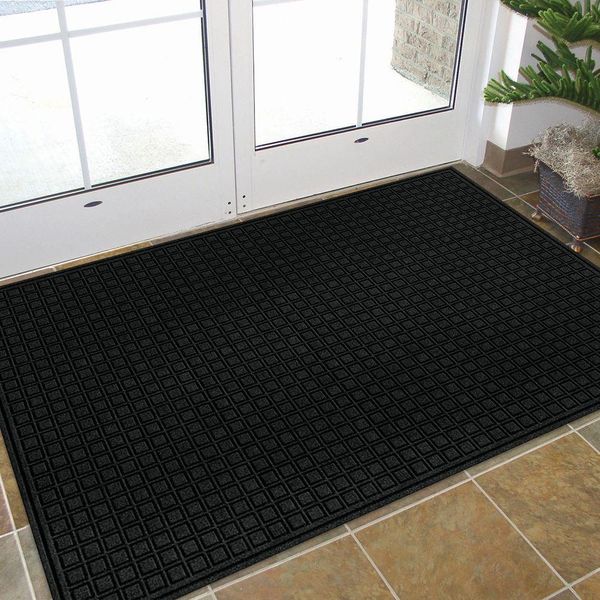 TrafficMASTER Black 48 in. X 72 in. Synthetic Fiber and Recycled Rubber