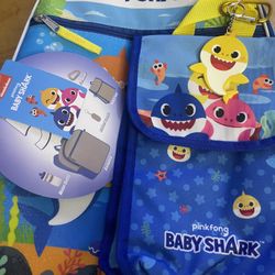 5 Piece Baby Shark Backpack Set 