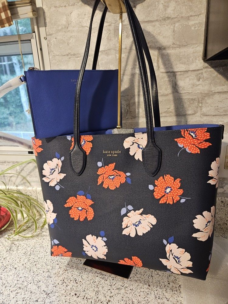 Brand NEW KATE SPADE Floral Tote With Matching Wristlet AND Dust bag 
