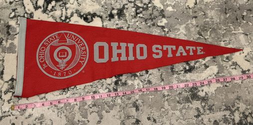 The Ohio State University Felt Pennant Vintage Red College Sports Decor