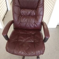 Burgundy Bonded Leather High Back Office Chair