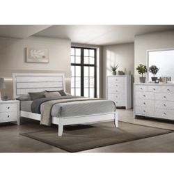 4- Pc Bedroom set Dresser,Mirror  Nightstand (1) Queen size bed frame  Not including Mattress and Box Sp