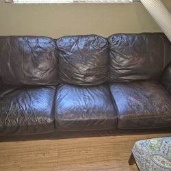Used Brown Leather Couch