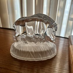 Crystal Frosted Glass Sculptures 3D Wildlife Figurines Wild Boar