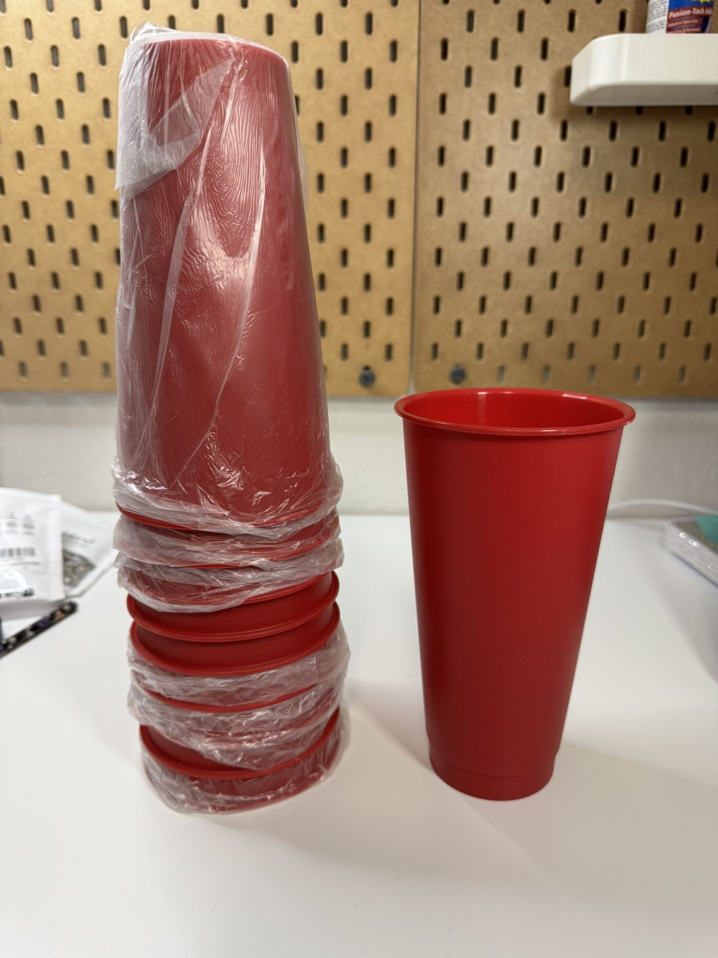 Red 24 oz Plastic Cup