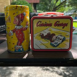 Vintage Curious George Mini Lunchbox And Tin