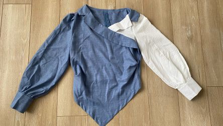 Two-Tone Asymmetrical Women’s Top