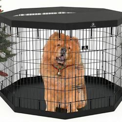 PJYuCien Dog Playpen - 8 Panels 42 inchH Metal Foldable Exercise Pen