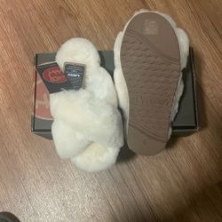 Lamo Women’s Serenity Australian Shearling Wool Crisscross Slippers S 5-6