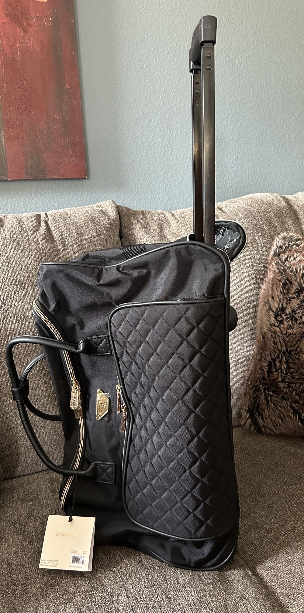 Ellen Tracy Rolling Duffle Bag with Telescopic Handle