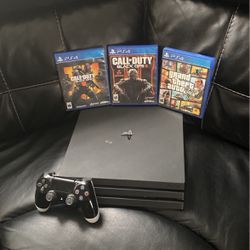PS4 PRO With 3 Games