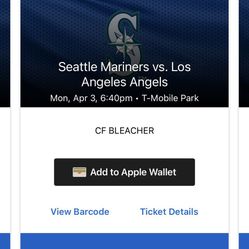 Need To Sell Mariners Tickets 4/3/23