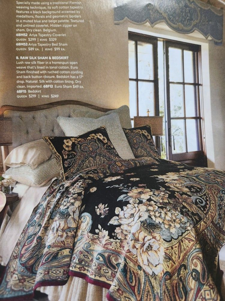 Ariya Floral Tapestry Coverlet with Vintage Bedding