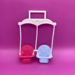 Vintage Fisher Price Loving Family Dream Dollhouse Pink Blue Baby Doll Twin Swing  