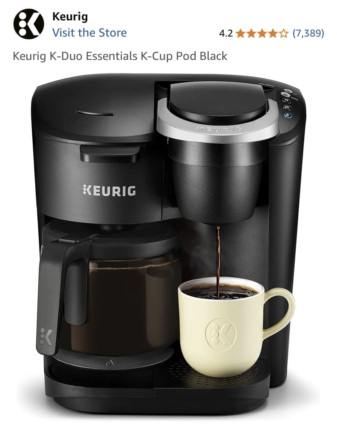 Keurig K-Duo Essentials Coffee Maker w/ 10 Free K-Cups