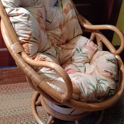 Vintage RATTAN Chair & Floor Lamp