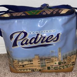 San Diego Padres Petco Park Vinyl Cooler Bag SGA Fan Giveaway baseball strap zip
