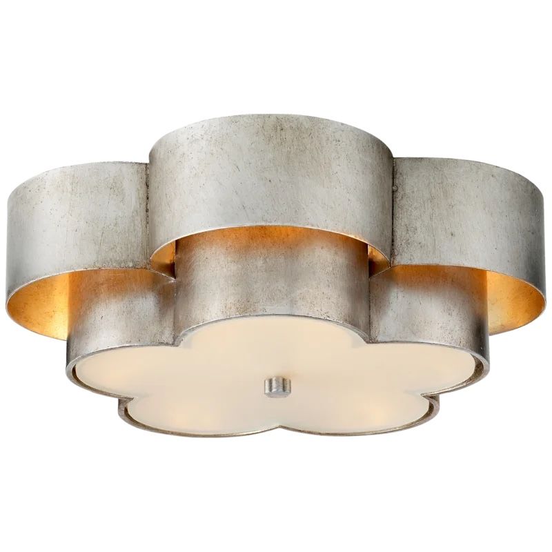 Arabelle 4 - Light Flush Mount By Aerin. Burnished Silver Leaf. 8.25”Hx19.5”Wx19.5”D, MSRP $754. Our price $399 + sales tax