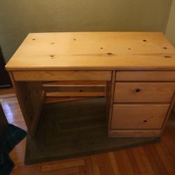 Solid Wood Desk with 4 Drawers