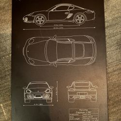 Porsche Cayman Metal Wall Art