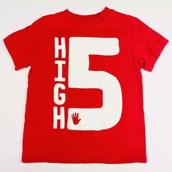 okie dokie High 5 Boys 3T Red Short Sleeve Shirt, SMOKE FREE!