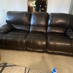 Leather Sofa.  Recliner 