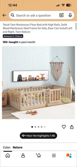 Montessori twin floor bed