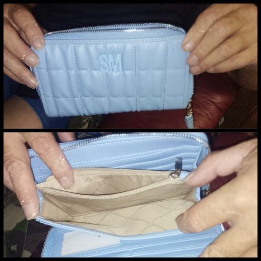 Steve Madden Baby Blue Leather Clutch