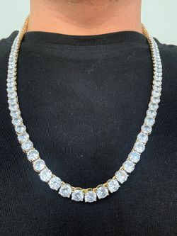 925 silver gold plated tennis chain