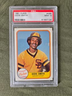 OZZIE SMITH 1981 Fleer #488 PSA Graded Card MINT 9 MLB San Diego Padres