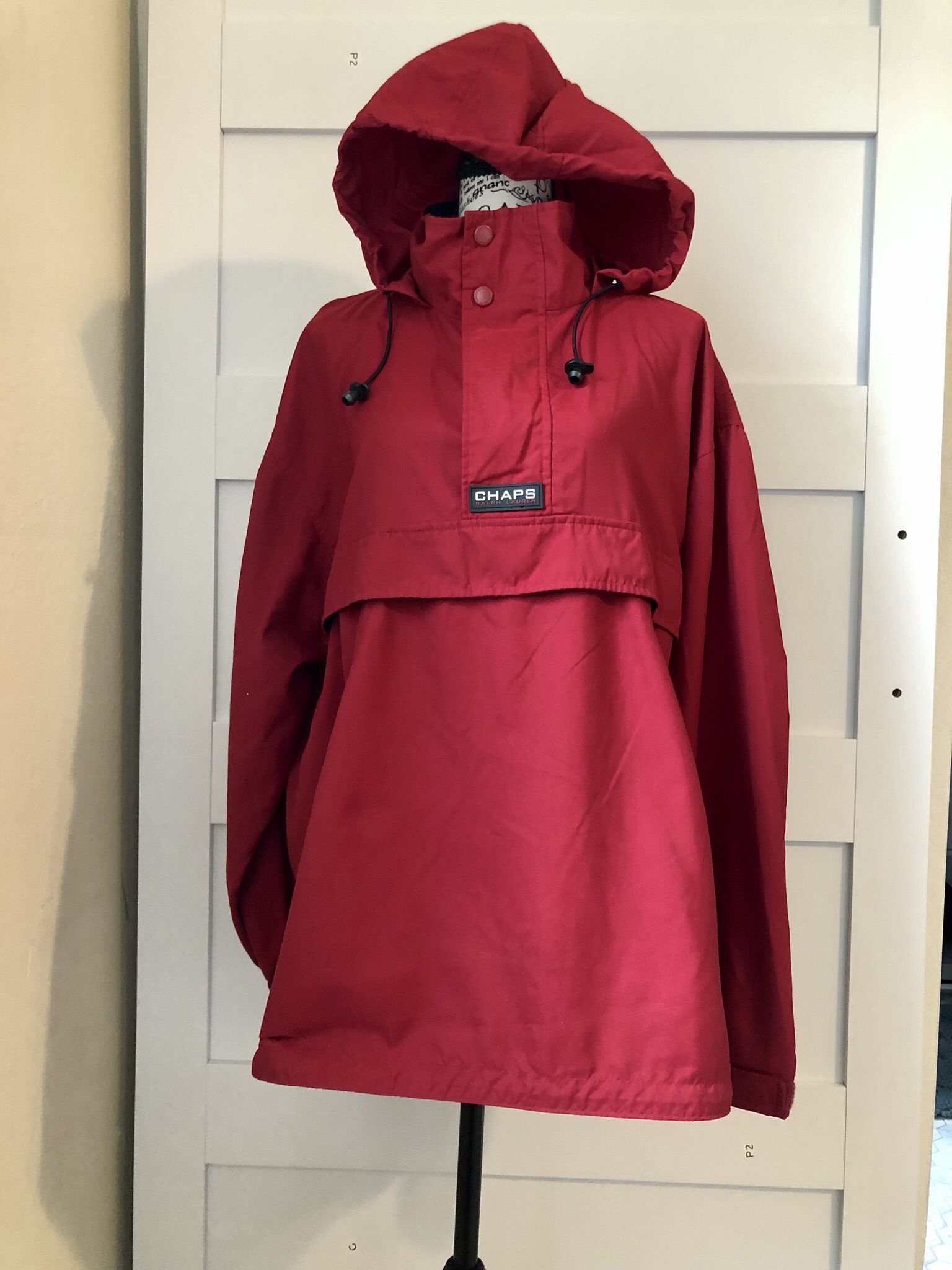Chaps Ralph Lauren Men’s Red Windproof Hooded Water Resistant Jacket